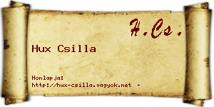 Hux Csilla névjegykártya